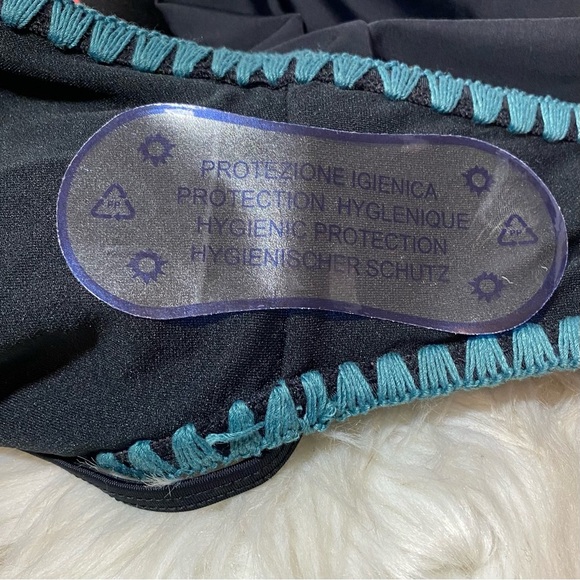 Decree Juniors Black One-piece Swimsuit with Pink and Blue Trim Sz-M - Picture 6 of 6